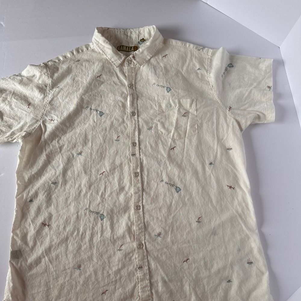 Kahala Hawaiian Shirt Mens 2XL Island Print Button‎ Down Short Sleeve